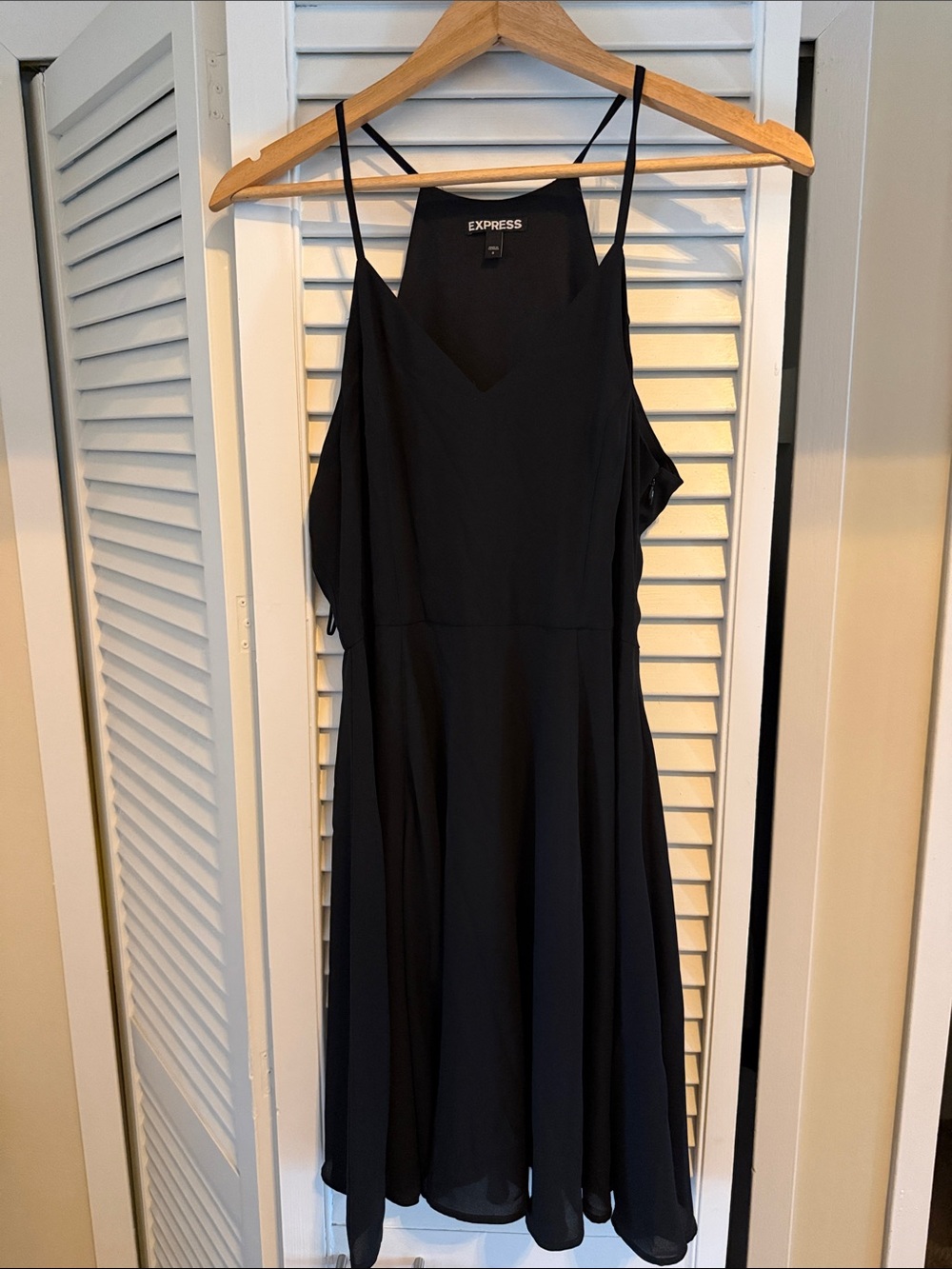 Express Black Spaghetti Strap Midi Dress